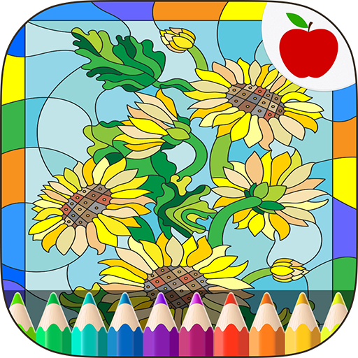 Stained glass coloring book