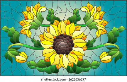 Stained glass sunflower images stock photos d objects vectors