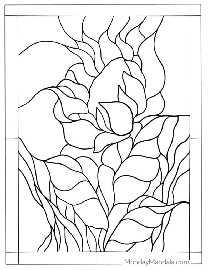 Stained glass coloring pages free pdf printables