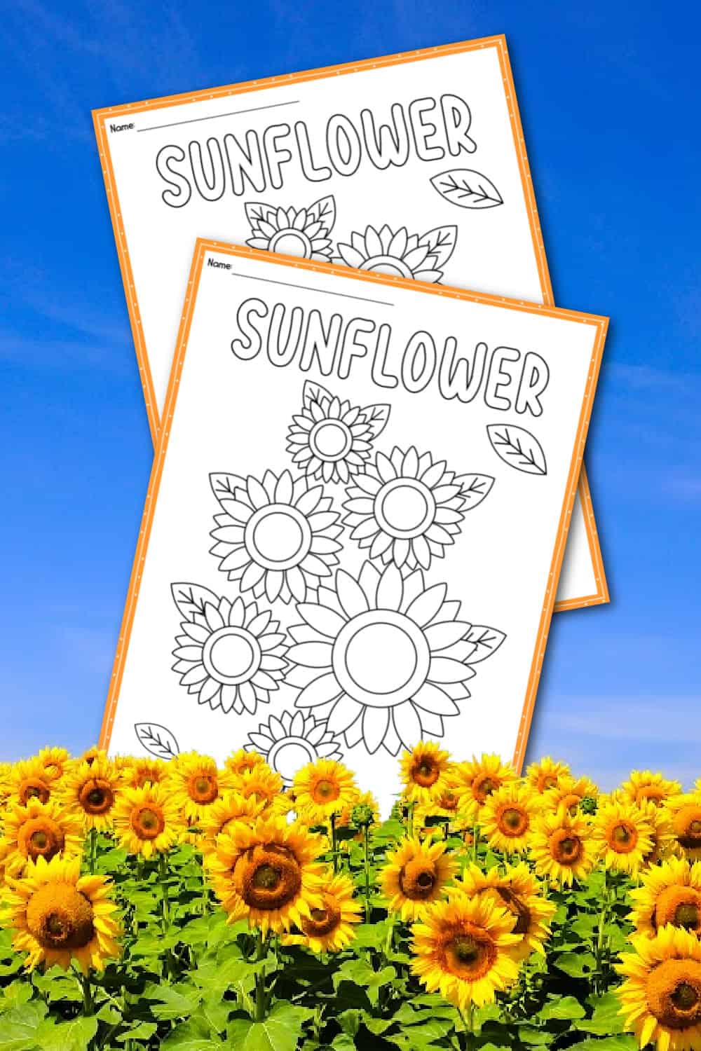 Printable sunflower coloring page