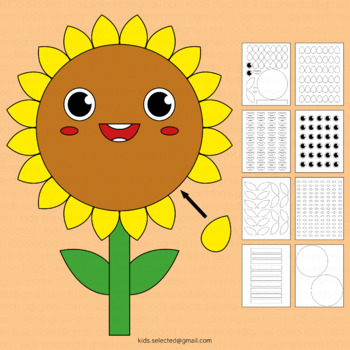 Sunflower craft fall activities coloring pages flower template bulletin board