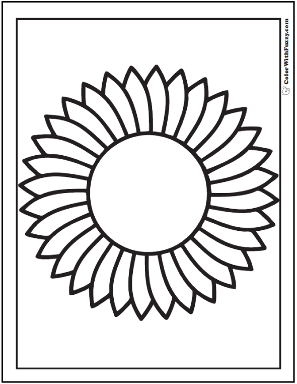 Sunflower coloring page pdf printables