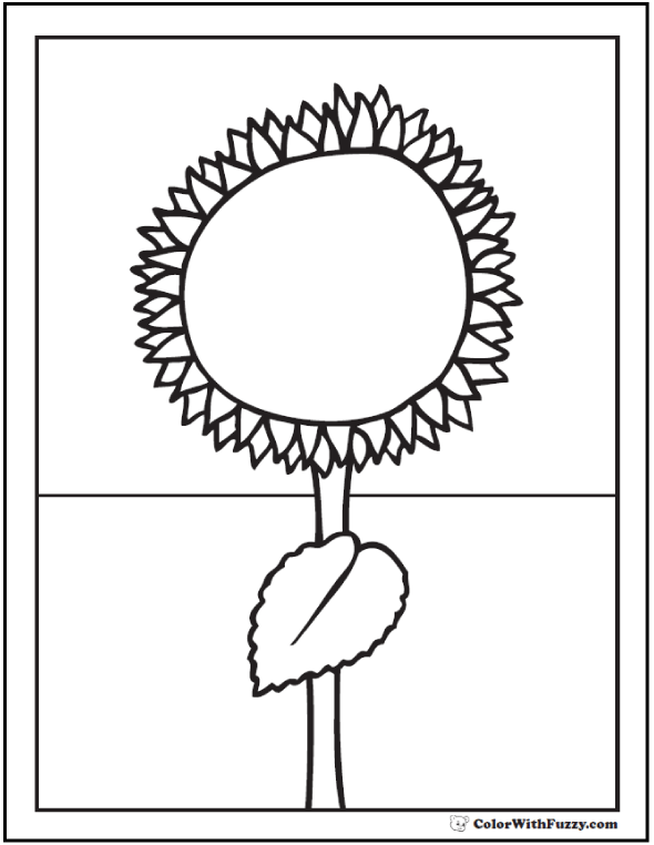 Sunflower coloring page pdf printables