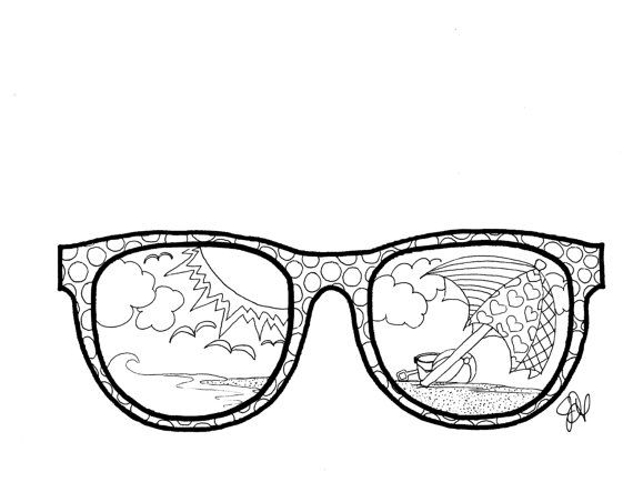 Sunglasses coloring page download now