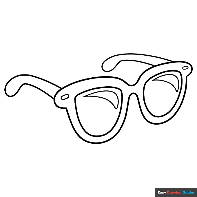 Cartoon sunglasses coloring page easy drawing guides