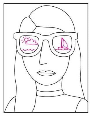 Easy how to draw sunglasses tutorial and sunglasses coloring page coloring pages mini canvas art th grade art