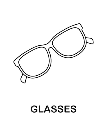 Premium vector coloring page with glasses for kids