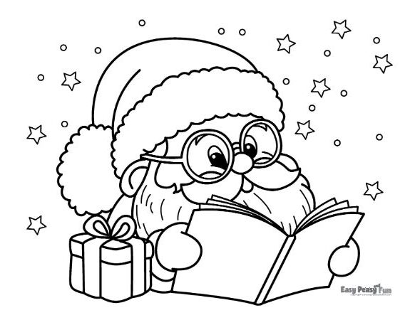 Printable santa coloring pages