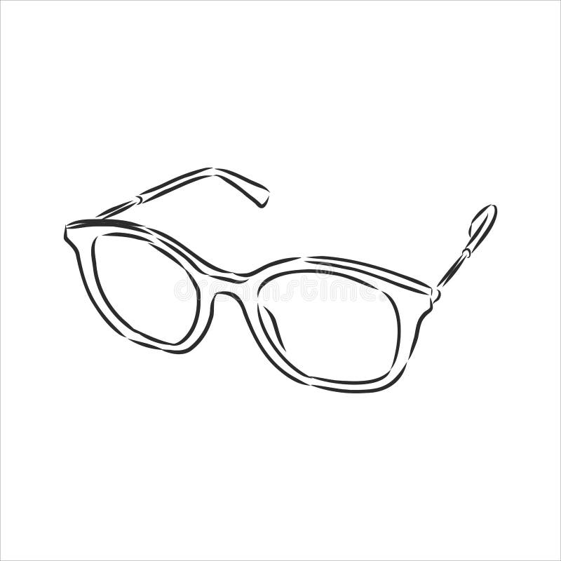 Doodle outline vector illustration of sunglasses cute summer doodle black and white line art simple line art glasses vector stock illustration