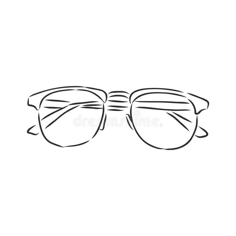 Doodle outline vector illustration of sunglasses cute summer doodle black and white line art coloring page for children stock illustration