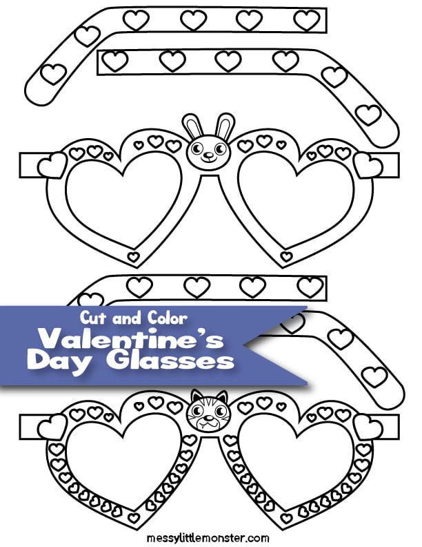 Free printable heart glasses