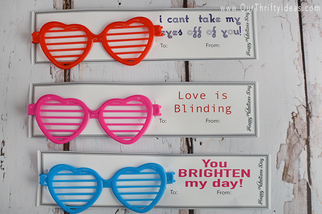 Sunglasses valentine printable card