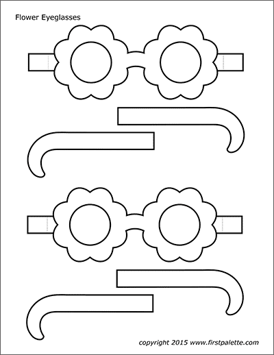 Flower eyeglasses templates free printable templates coloring pages