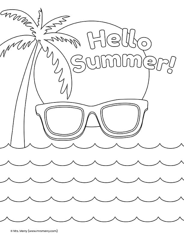 Fun summer coloring pages for kids mrs merry