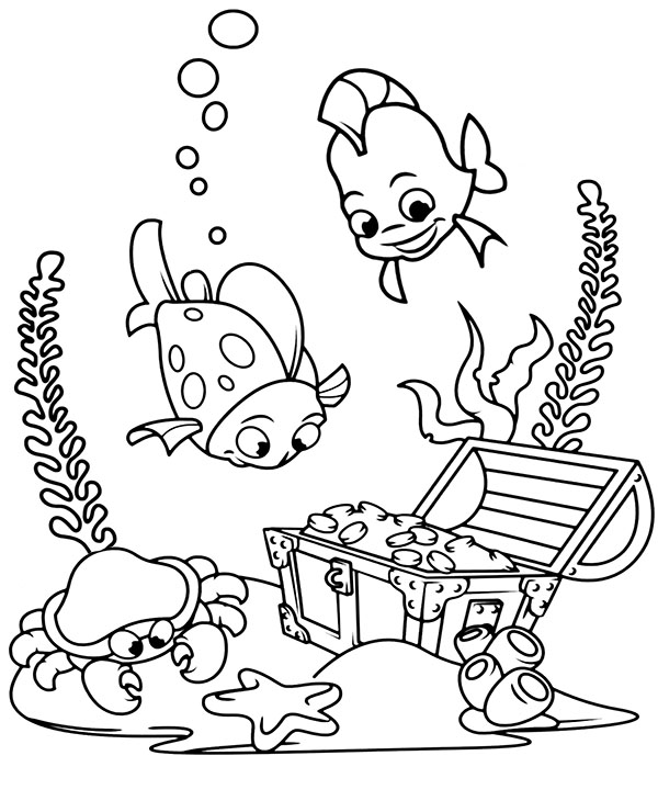 Sunken treasure coloring picture to print for free fish coloring page free coloring page template prinâ ocean coloring pages coloring books fish coloring page