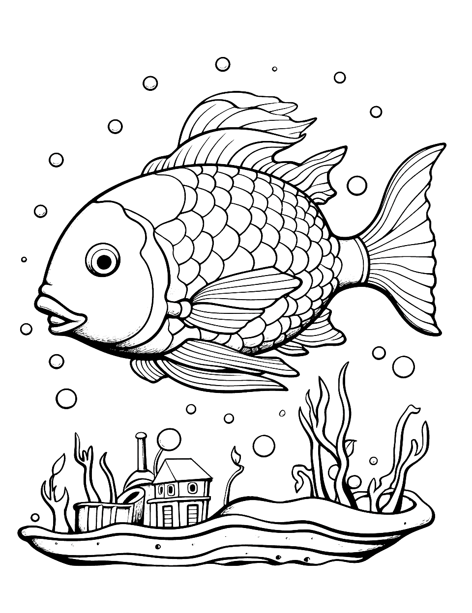 Fish coloring pages free printable sheets