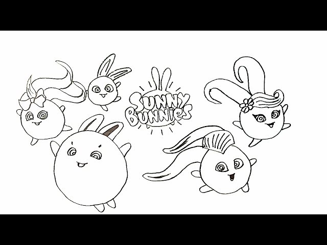 Drawing sunny bunnies coloring page