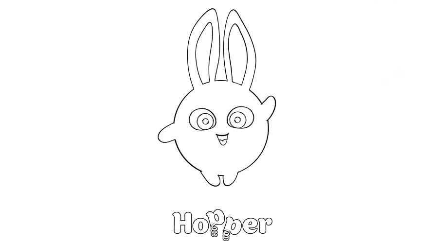 Sunny bunnies image coloring page