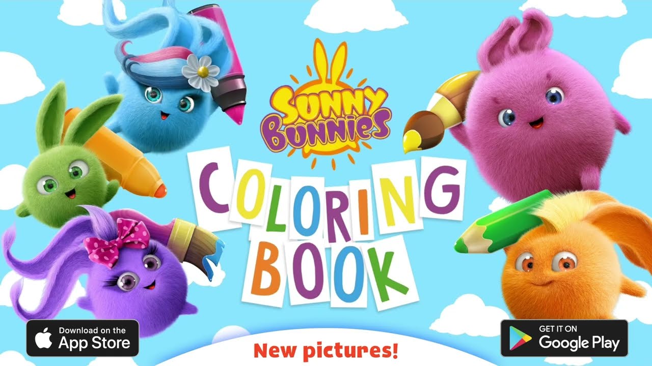 Sunny bunnies colouring book game trailer