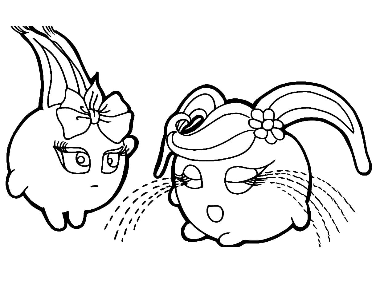 Sunny bunnies iris and shiny coloring page