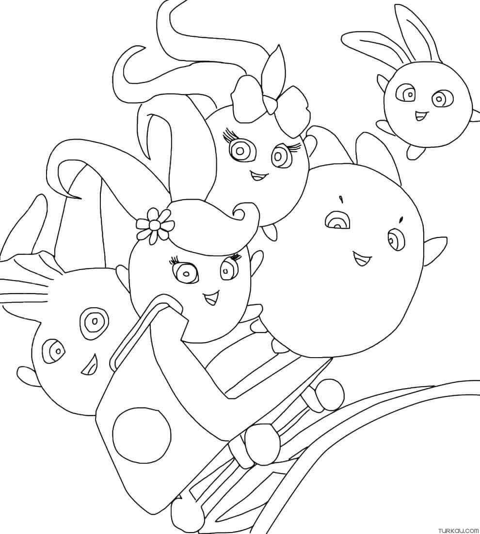 Sunny bunnies coloring page