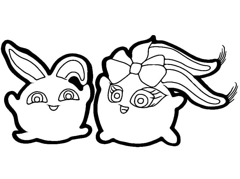 Hopper and iris from sunny bunnies coloring page