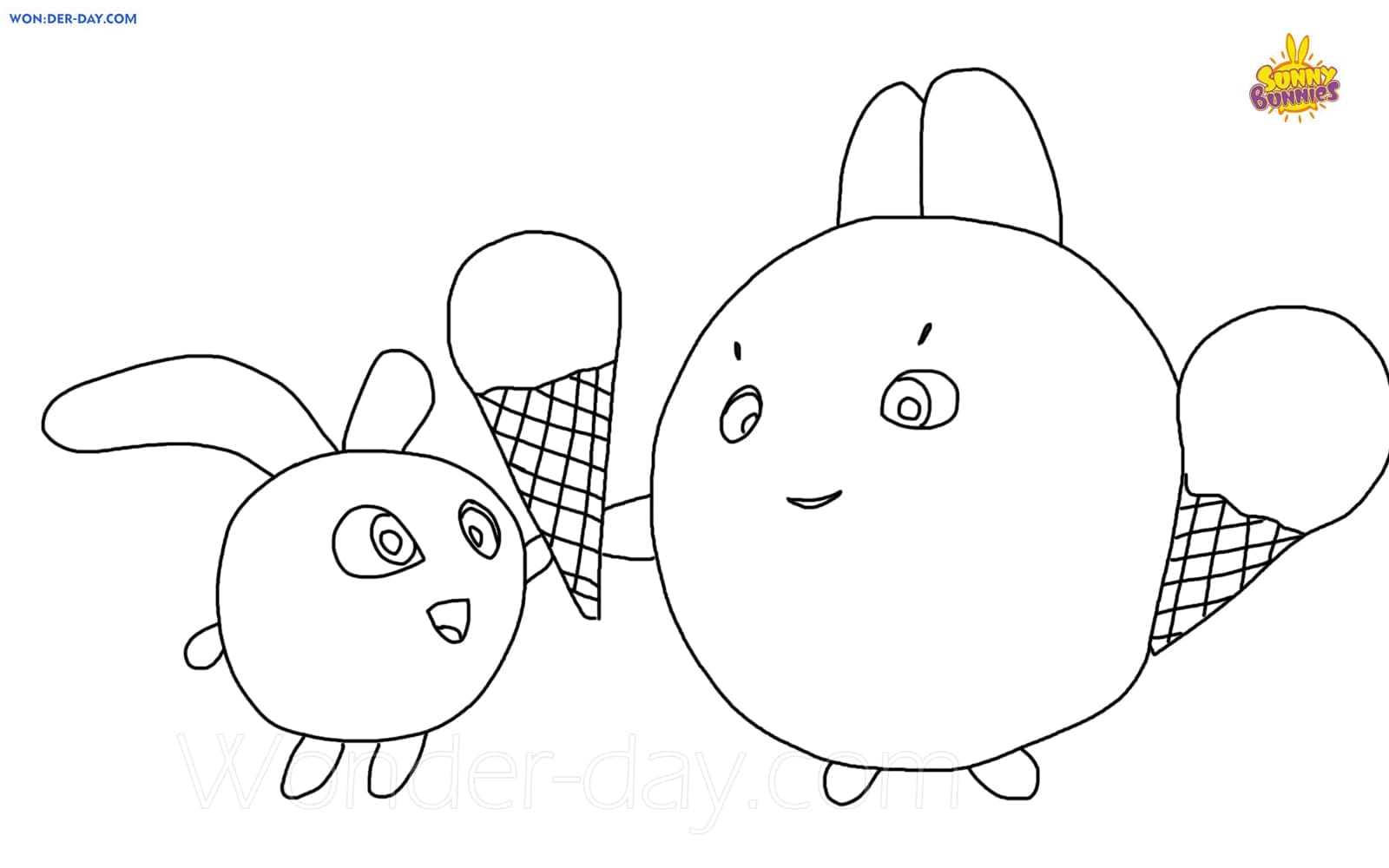 Sunny bunnies coloring pages