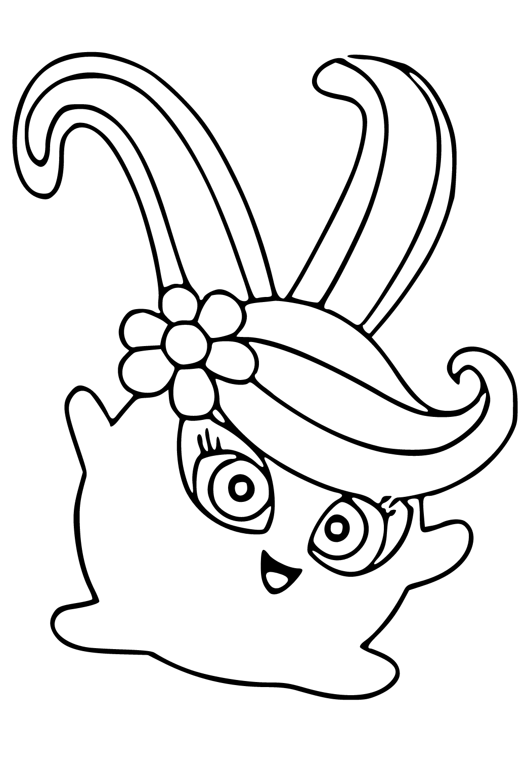 Free printable sunny bunnies flower coloring page for adults and kids