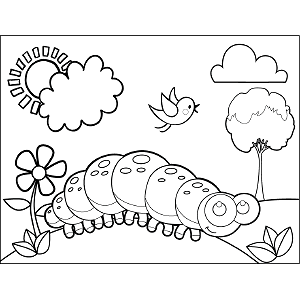 Centipede sunny day coloring page