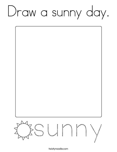 Draw a sunny day coloring page