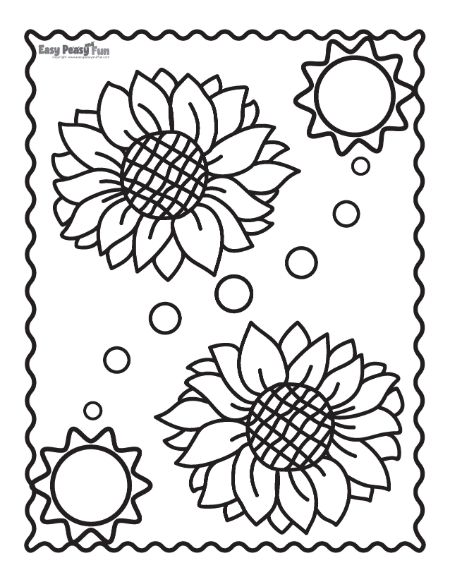 Printable sunflower coloring pages â sheets