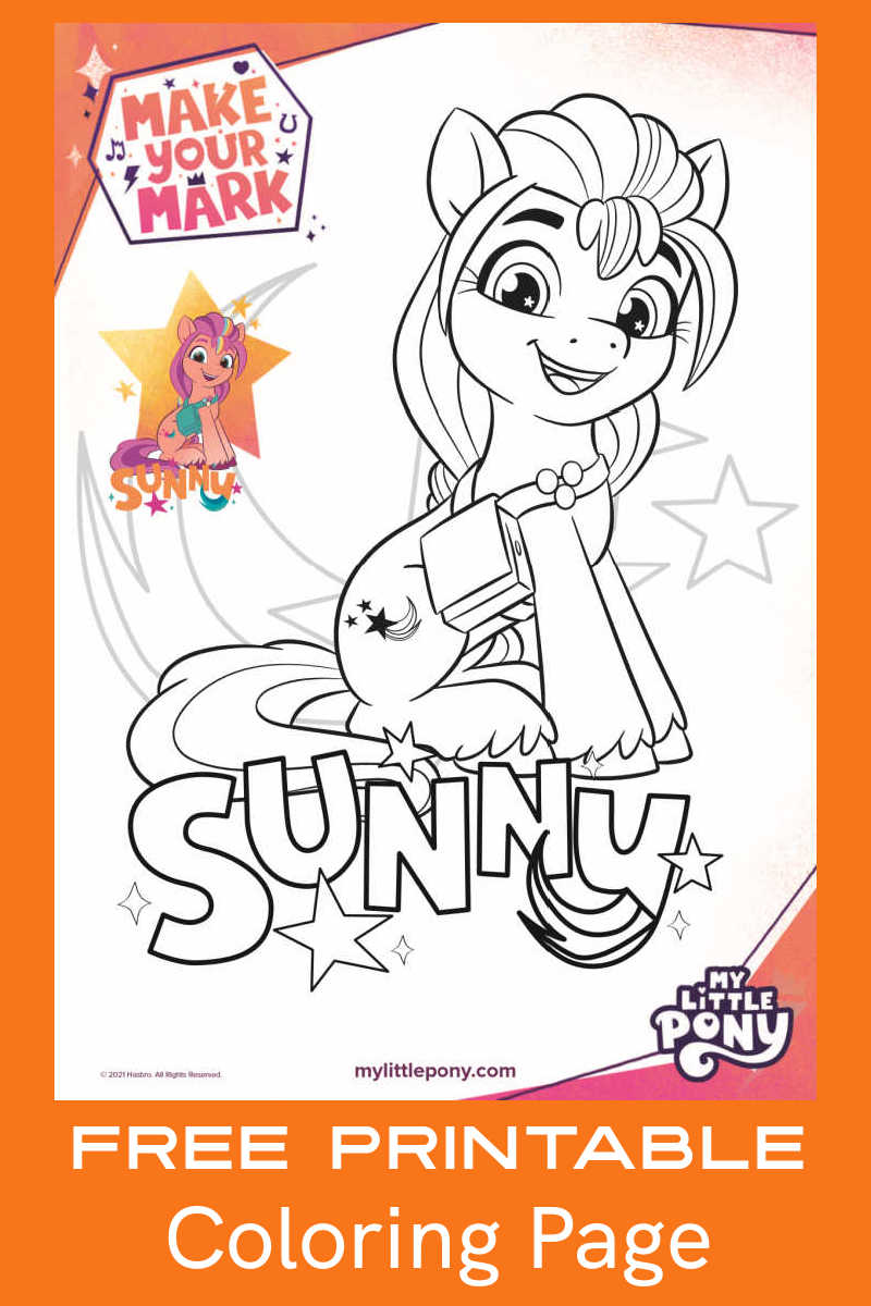 Free printable my little pony sunny coloring page