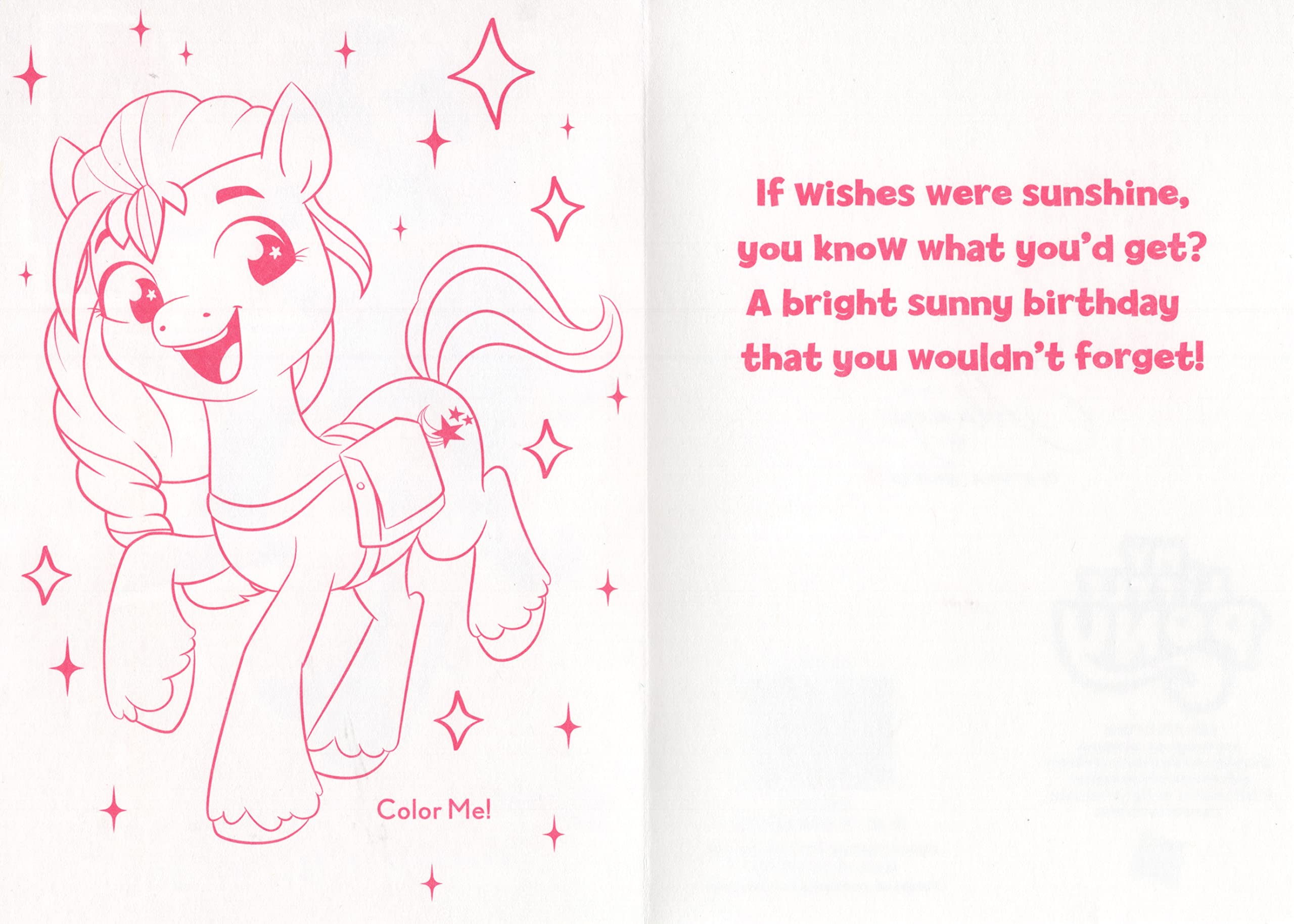 My little pony happy th fourth birthday card age sunny starscout says happy birthday you know what youd get a bright sunny birthday that you wouldnt forgetcolor me office