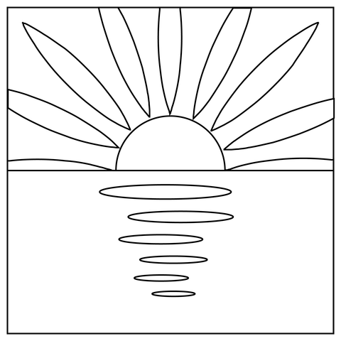 Sunrise over sea coloring page free printable coloring pages