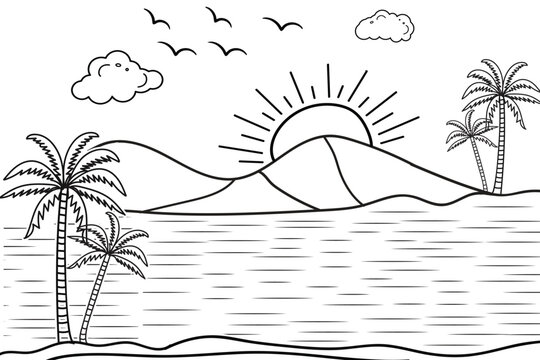 Beach coloring page images â browse photos vectors and video