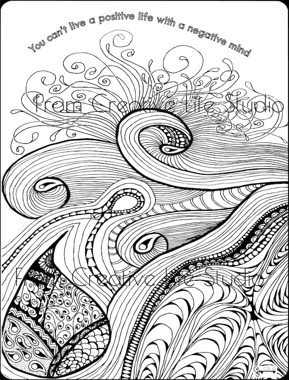 Sunrise swirl adult coloring page