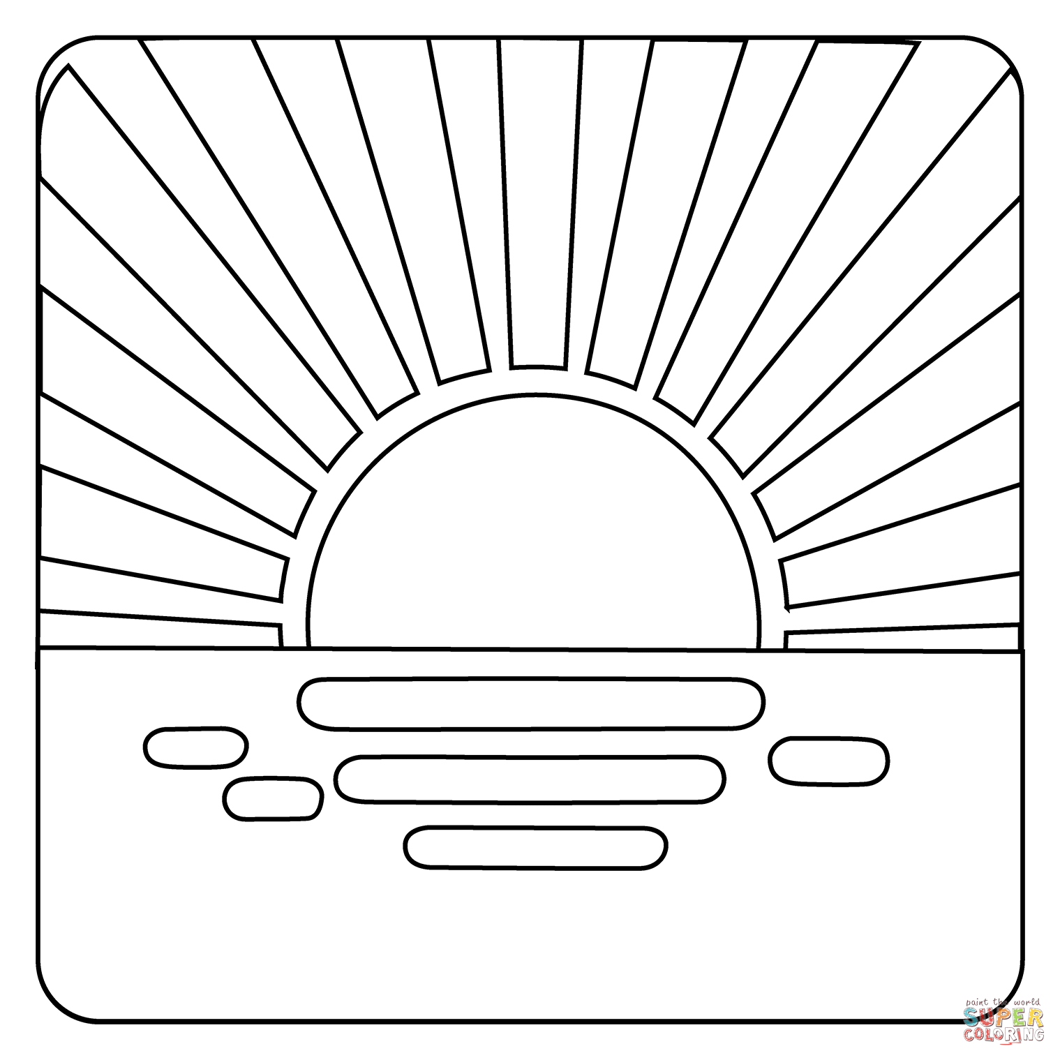 Sunrise emoji coloring page free printable coloring pages