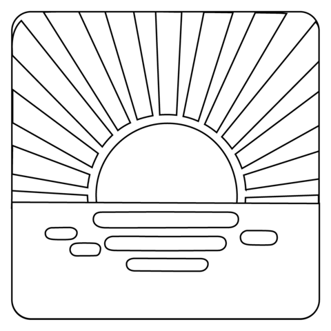 Sunrise emoji coloring page free printable coloring pages