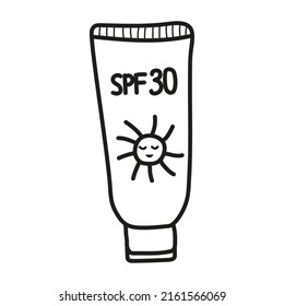 Sunscreen sketch vector doodle hand drawn stock vector royalty free