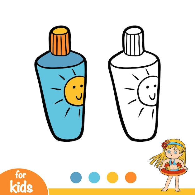 Premium vector coloring book for children sunscreen cream tube