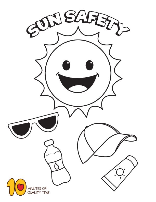 Summer sun safety coloring page summer safety summer coloring pages coloring pages