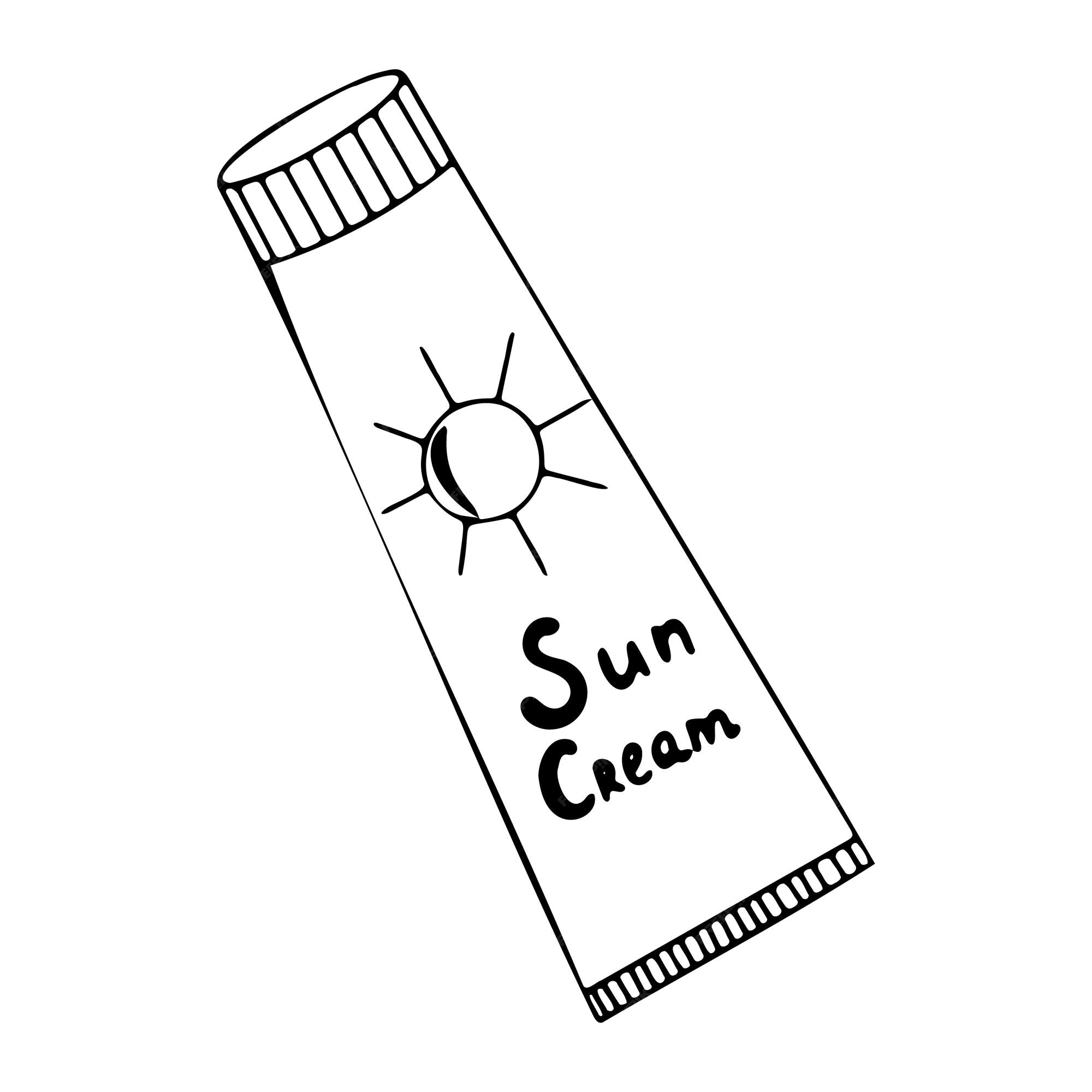Premium vector vector doodle icon of a tube of sun cream