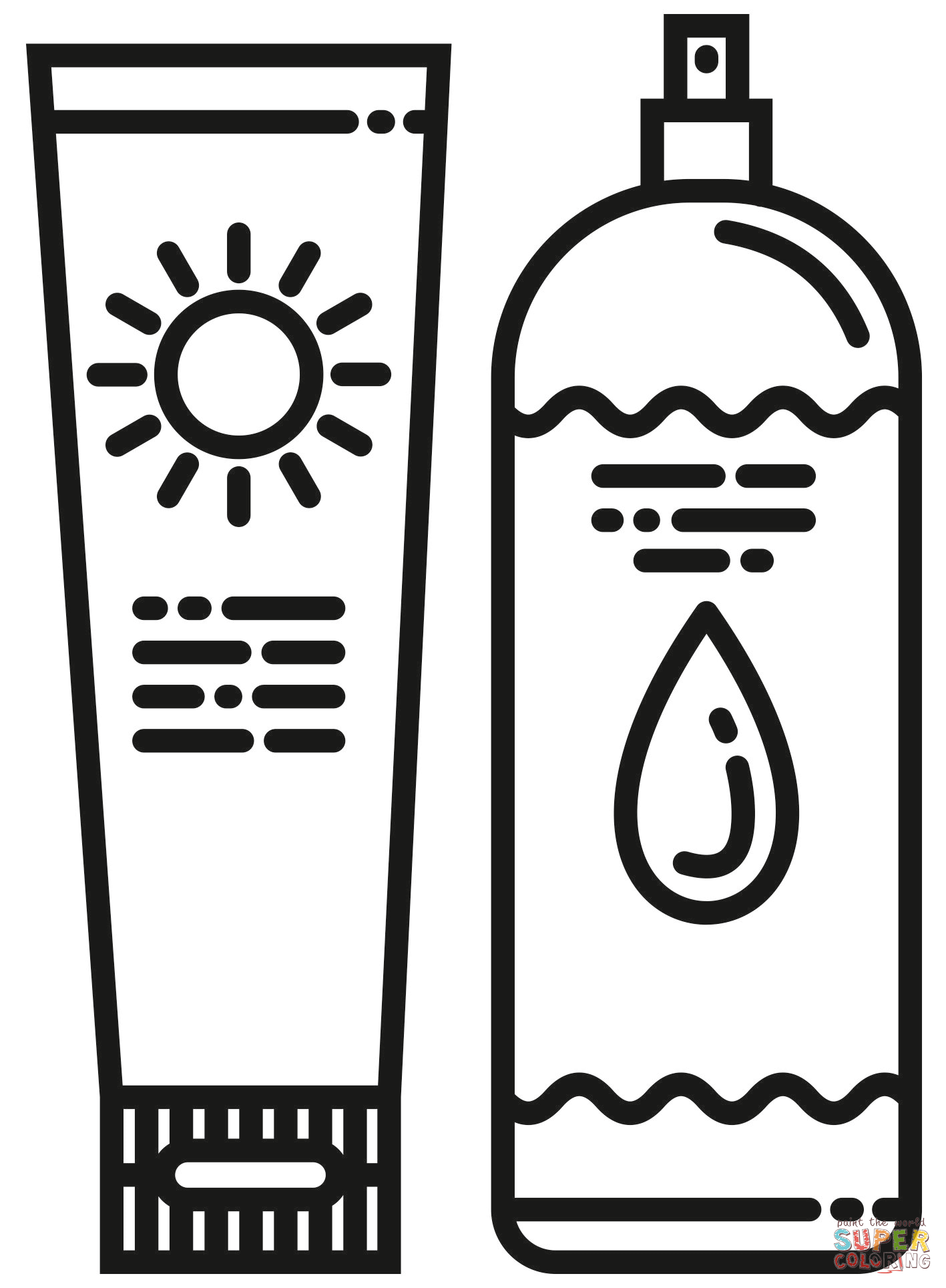 Sunscreen coloring page free printable coloring pages
