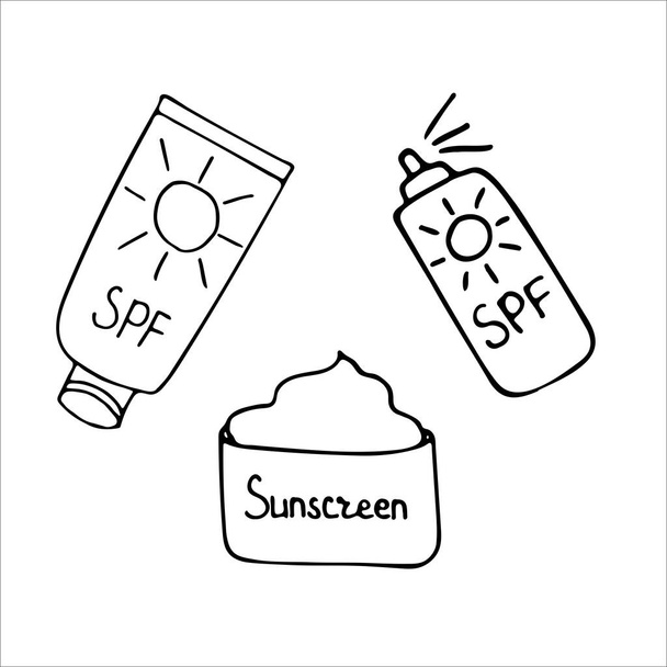 Sunscreen cream free stock vectors