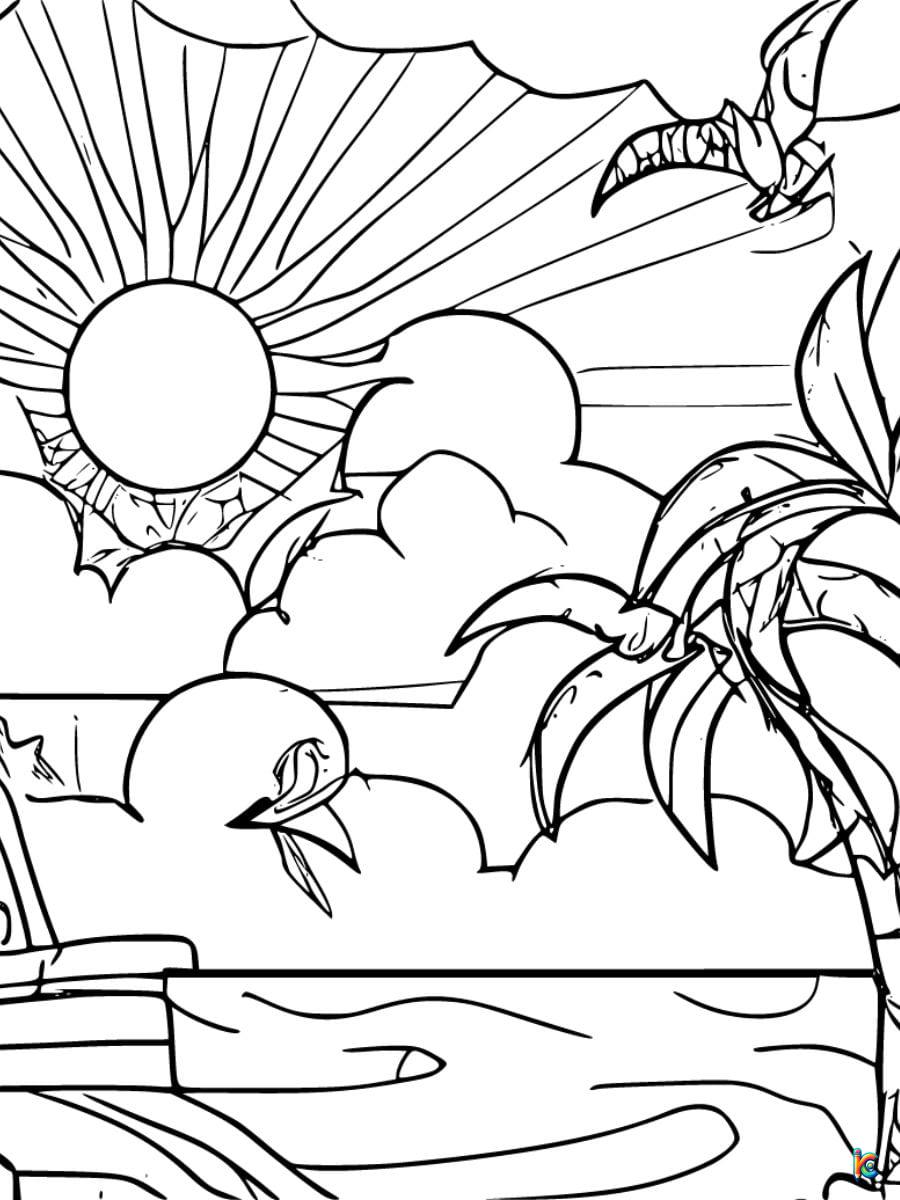 Sunset coloring pages â