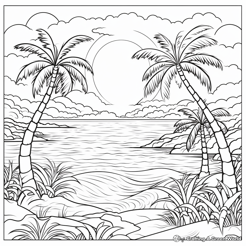 Sunset coloring pages