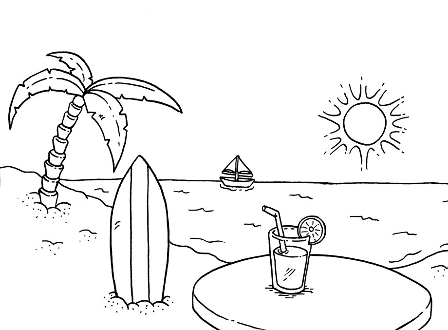 Sunset coloring pages