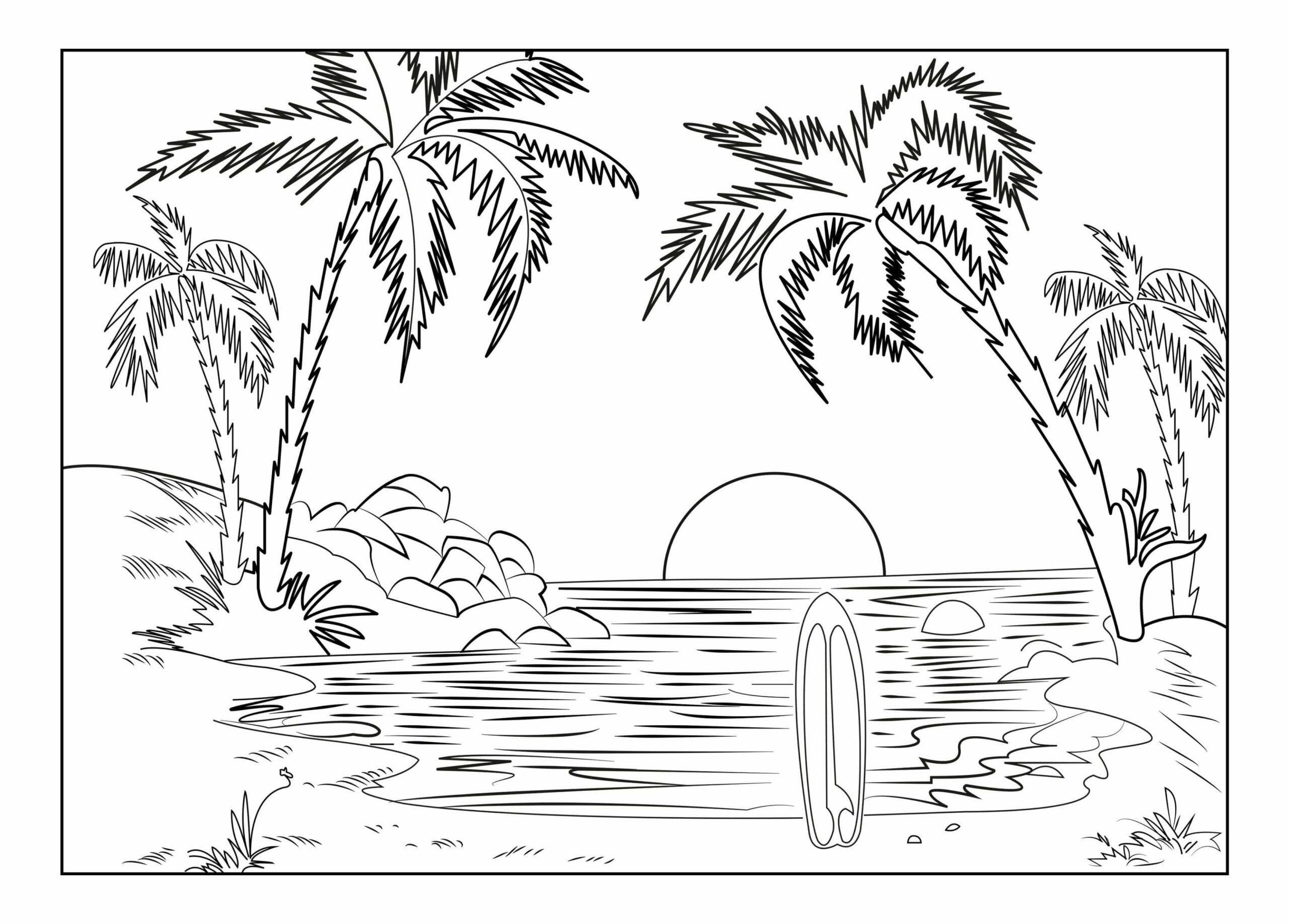 The last minute of sunset coloring page