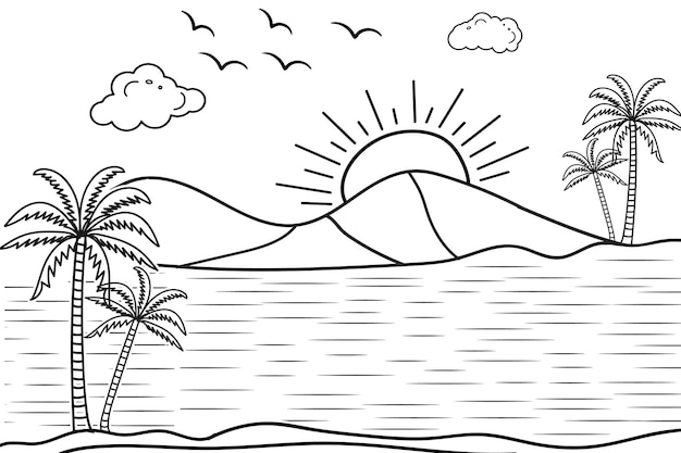 Page sunset coloring page images