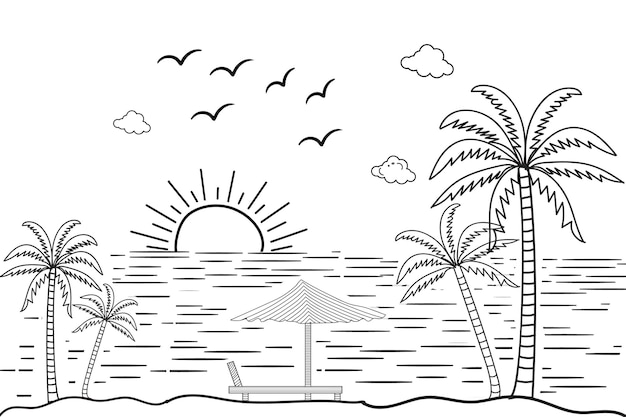 Sunset coloring pages images